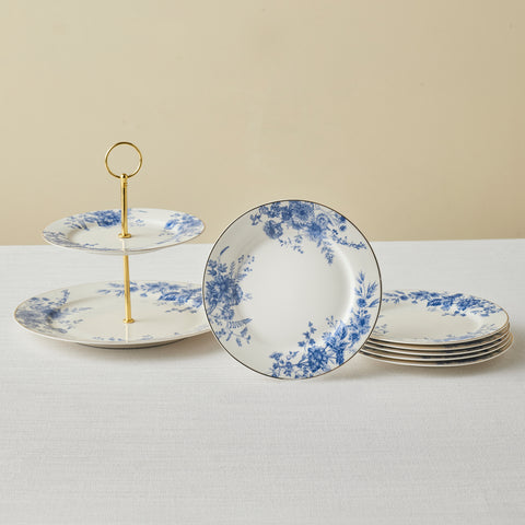 Karaca Delft 6 Kişilik 8 Parça Bone China Servis Seti, Mavi