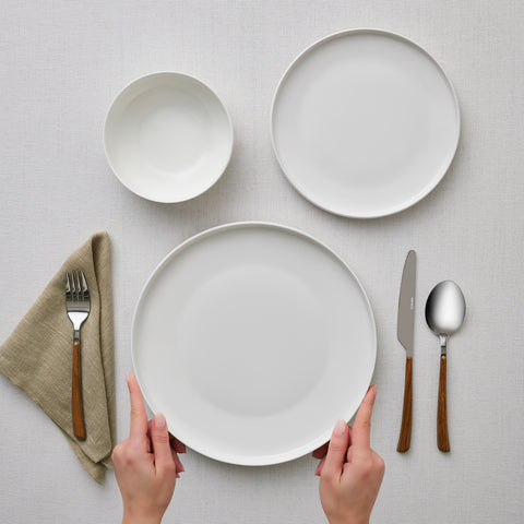 Karaca Stream Bone China Saturn 12-Piece Dinner Set for 4 People, White