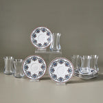 Karaca Nakkaş 6 Kişilik 12 Parça Bone China Türk Çay Seti, 130 ml, Kırmızı