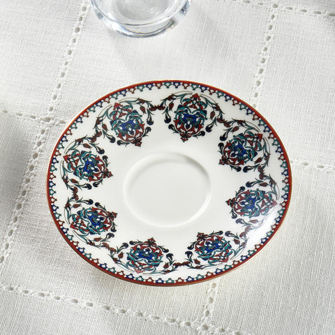 Karaca Nakkaş 6 Kişilik 12 Parça Bone China Türk Çay Seti, 130 ml, Kırmızı