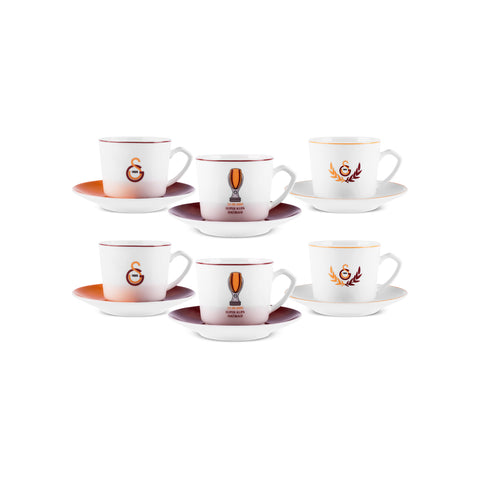 Karaca x Galatasaray Lizenziertes 6-Personen-Kaffeetassen-Set 80 ml