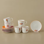 Karaca x Galatasaray Lizenziertes 6-Personen-Kaffeetassen-Set 80 ml