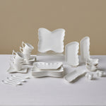 Karaca Stream Bone China Pieris 6 Kişilik 34 Parça Servis Seti, Beyaz