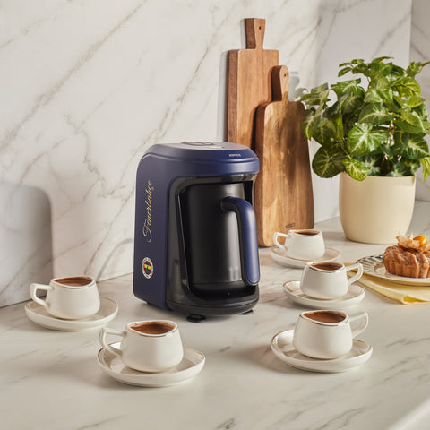 Karaca x Fenerbahçe Licensed Hatır Hüps Turkish Coffee Machine with Milk Function and Anthem Feature