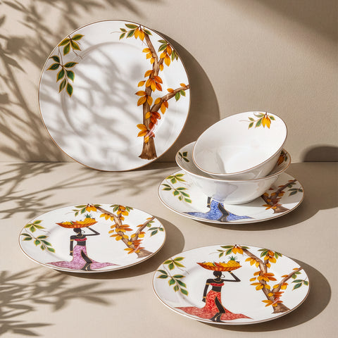 Karaca Elegance Bone Samira – 24 Parça 6 Kişilik Yemek Takımı
