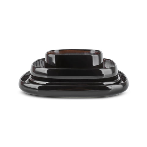Karaca Earth Collection Galactic Shiny Black 55-teiliges Tafelservice für 12 Personen
