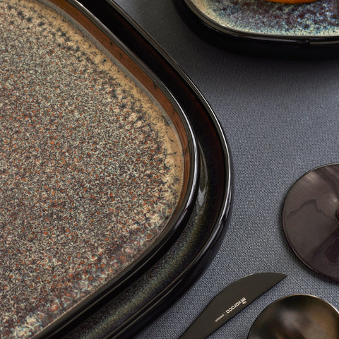 Karaca Earth Collection Galactic Shiny Black 55-teiliges Tafelservice für 12 Personen