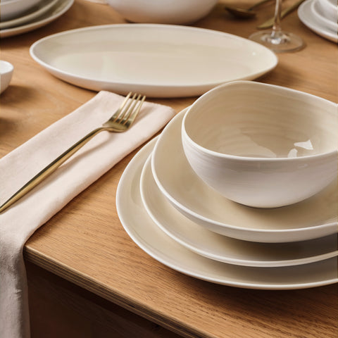 Karaca Earth Collection Rise 55 Parça 12 Kişilik Yemek Takımı Plus Krem