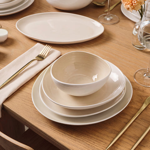 Karaca Earth Collection Rise 55 Parça 12 Kişilik Yemek Takımı Plus Krem