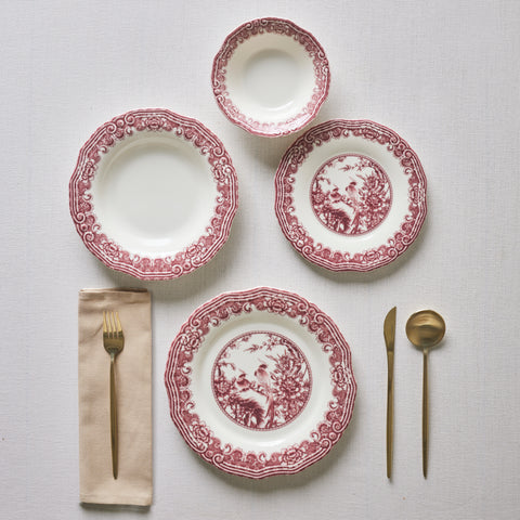 Karaca Bone China Rosie 24 Parça 6 Kişilik Yemek Takımı, Çok Renkli