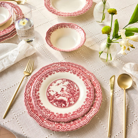 Karaca Bone China Rosie 24 Parça 6 Kişilik Yemek Takımı, Çok Renkli