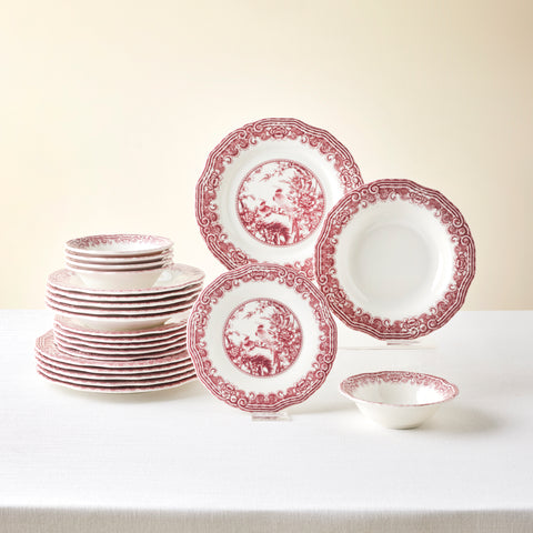 Karaca Bone China Rosie 24 Parça 6 Kişilik Yemek Takımı, Çok Renkli