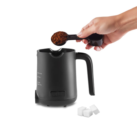 Karaca Hatır Hüps Türkiye – 5-Cup Turkish Coffee Machine with Milk Function and National Anthem, Flag Red