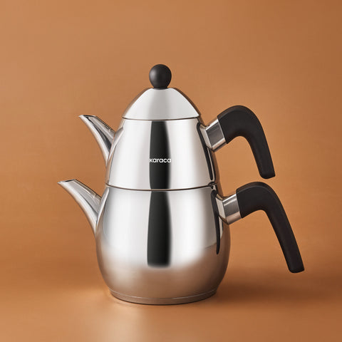 Karaca PowerSteel Pro 316+ Tokyo Double Teapot Set Medium