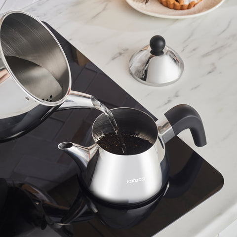 Karaca PowerSteel Pro 316+ Tokyo Double Teapot Set Medium