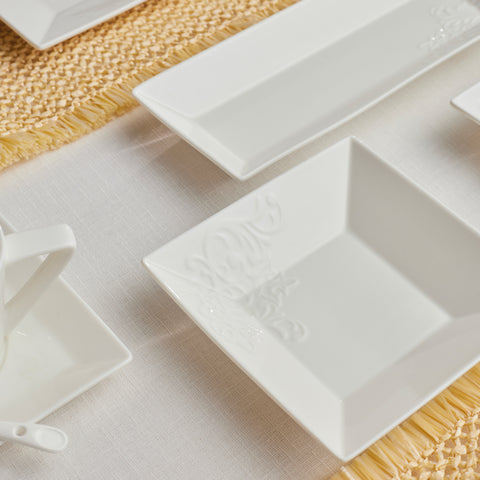 Karaca Trend Emboss Square Breakfast and Serveware Set, 32 Piece