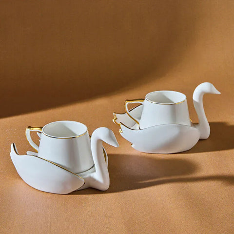 Karaca Swan Coffee Cup Set for 6 People