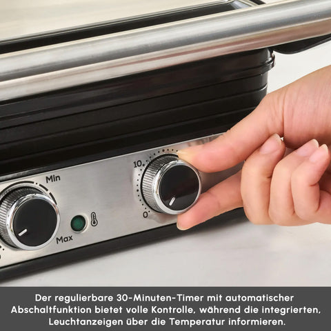 Karaca Inox Toastmate Grill 6 Slice Capacity Time Adjustable Cast Iron Plate Grill and Toaster 2000W
 