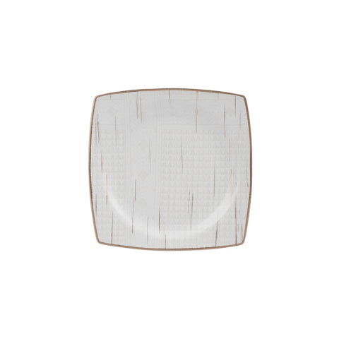 Karaca Batik Cream 60-teiliges Tafelgeschirr-Set für 12 Personen Gold Quadrat