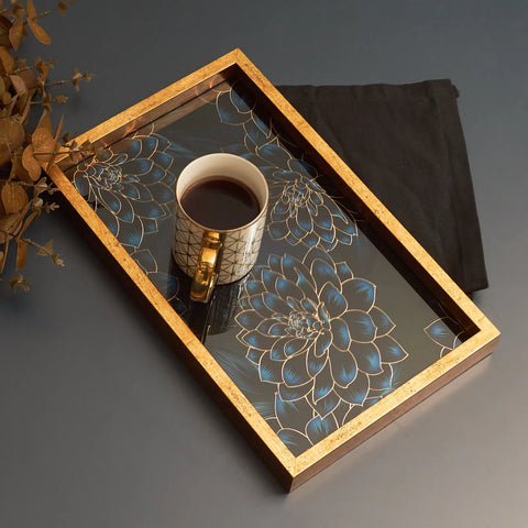 Karaca Home Deep Forest Tablett Navy Blau 40x25 cm