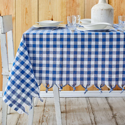 Sarah Anderson Quadratische Blaue Picknick-Tischdecke 140x140 cm
