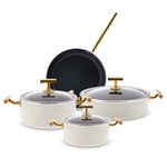 Karaca Vanilla Gold 7-teiliges BioDiamond Kochgeschirr-Set