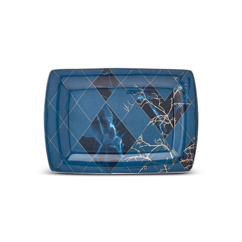 Karaca Fine Pearl Midnight 62 teiliges Geschirrset Quadrat Perlmutt für 12 Personen