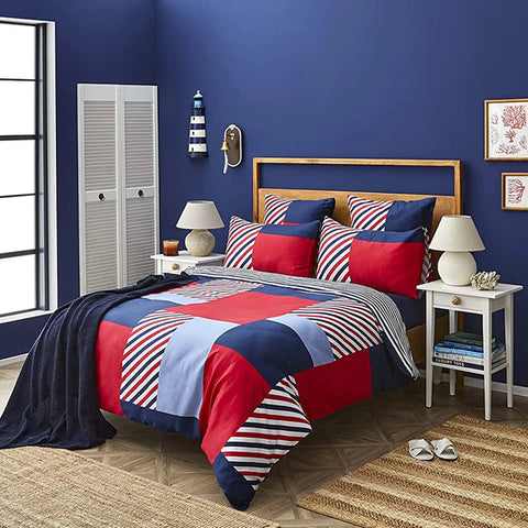 Nautica Home Morris %100 Pamuk Nevresim Takımı, 155 × 220 cm, Lacivert Multi