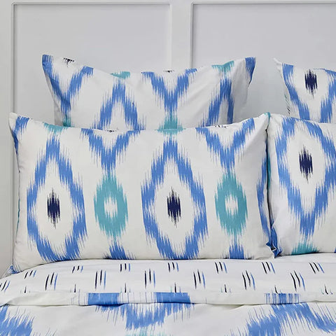 Nautica Home Ikat %100 Pamuk Nevresim Takımı, 135 × 200 cm, Beyaz-Mavi