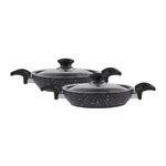 Karaca Defne Bio Granite 4 Piece Frying Pan Set Black