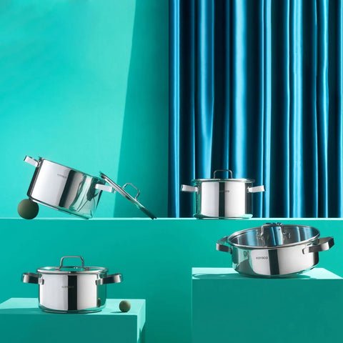 Karaca PowerSteel 316+ Noa Stahl 8-teiliges Kochgeschirrset
