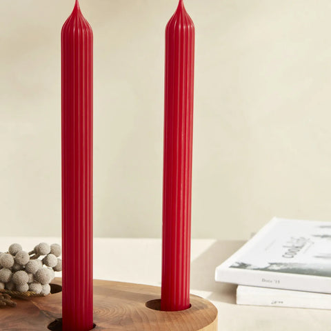 Karaca Home Wave Rote Kerze 2 Teile