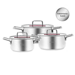 Karaca Arya Pink 6 Piece Midi Steel Cookware Set