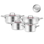 Karaca Arya 8 Piece Midi Steel Cookware Set Pink