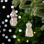 Karaca Home New Year White Puppies Christmas Tree Decoration Set, 4 Pieces
