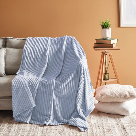  Karaca Ruby Stripe, Wellsoft TV Blanket, Blue