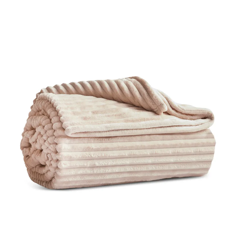 Karaca Ruby Stripe, Wellsoft TV Blanket, Ecru