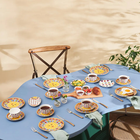 Karaca Juno Frühstücksset und Servierschalen für 6 Personen, 26 Teilig, New Generation Bone