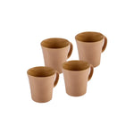 Karaca Pisa Stoneware Espresso Turkish Coffee Cup Set for 4 Person, 4 Piece, Brown
