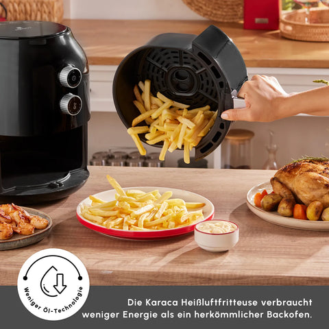 Karaca Multifry Fritteuse, Schwarz, 3.5L, 1300W