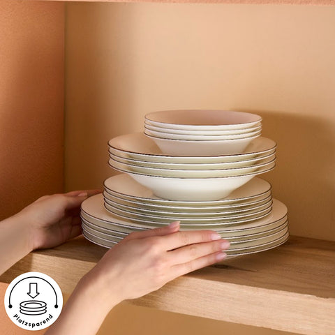 Karaca Fine Pearl Fame 58-Piece Dinnerware Set for 12 People, Platinum
 