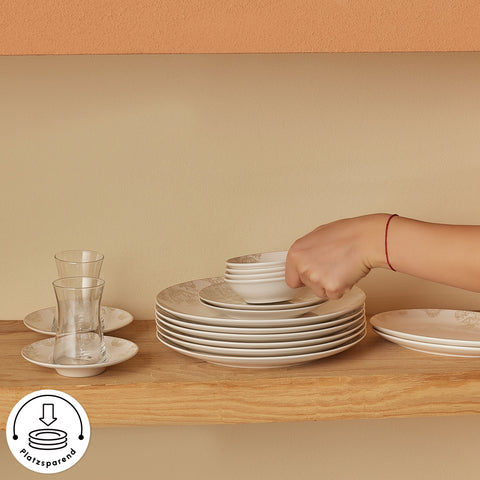 Karaca Bone China Siena 20-teiliges Tafelservice für 6 Personen, Weiß