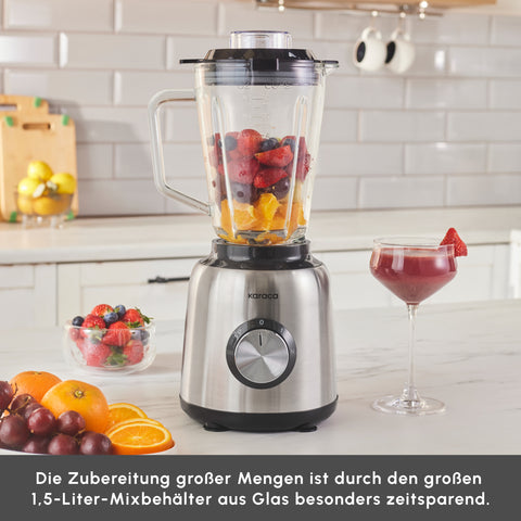 Karaca Inox 1.5 L Glass Jar Inox Smoothie Blender