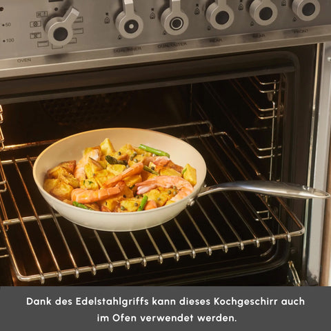 Karaca Swiss Crystal Almond Cream Stainless Steel Handle Pan 32 cm
 