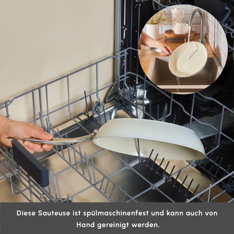 Karaca Swiss Crystal Almond Cream Stainless Steel Handle Pan 30 cm
 