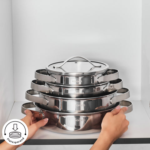 Karaca 3 Ply Culinara 8 Piece Cookware Set