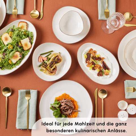 Stream Bone Middle Tafelservice für 12 Personen - Gold