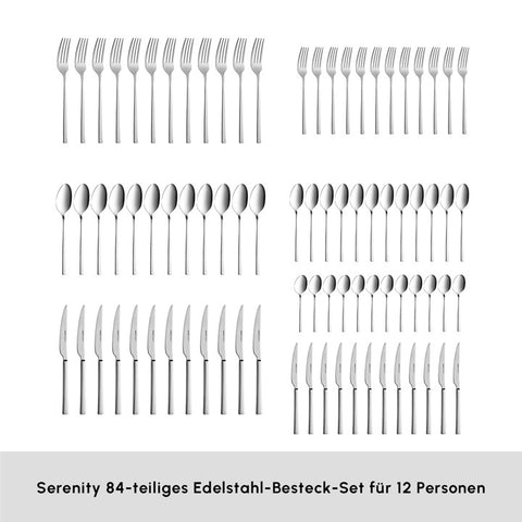 Karaca Serenity Elegance 12 Kişilik 84 Parça Çatal Bıçak Seti