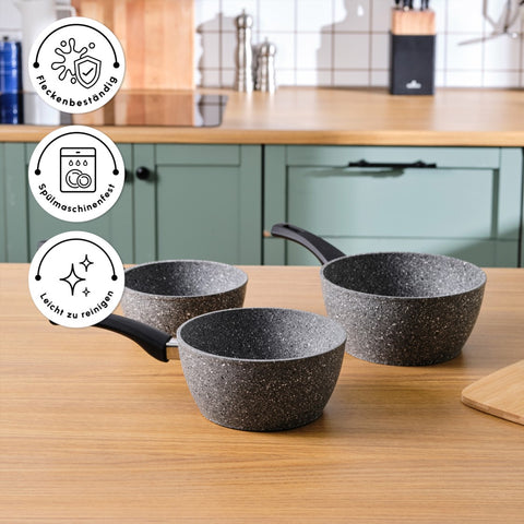 Karaca Gris Biogranit Induktions Milchtopf-Set, 3 Teilig