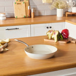 Karaca Swiss Crystal Almond Cream Stainless Steel Handle Pan 32 cm
 